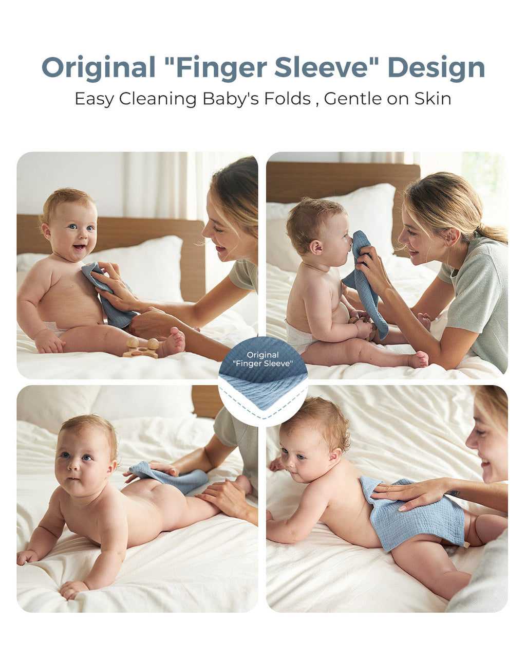 Momcozy Baby Washcloths – Soft 4-Layer Cotton, Gentle for Newborns